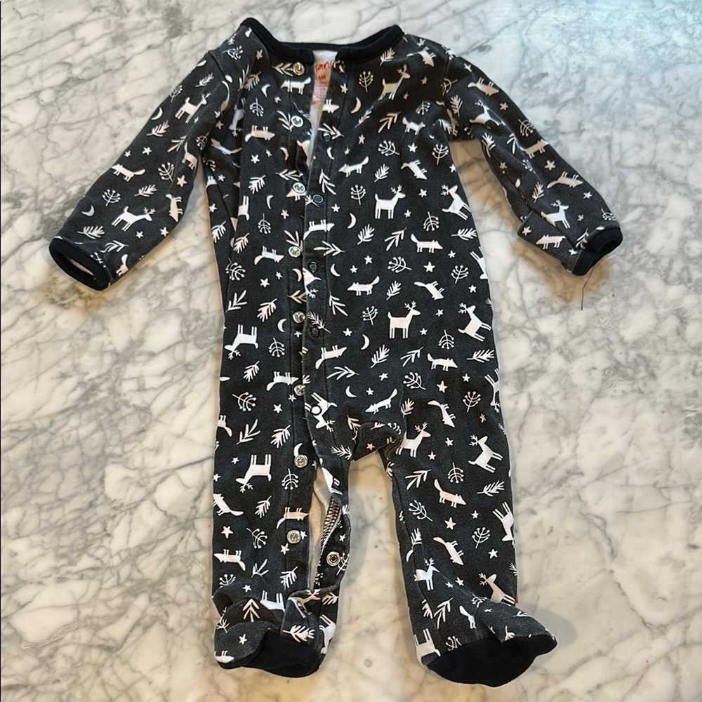 Kids Black and White Winter Print One Piece